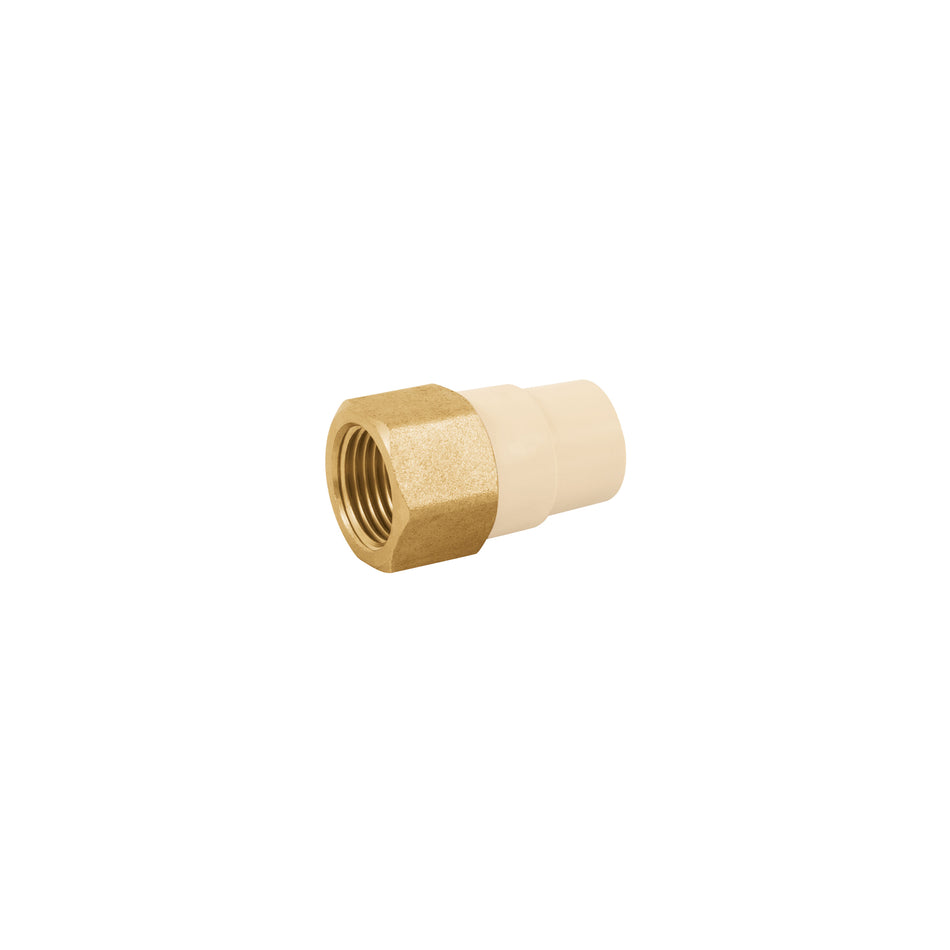 Adaptador hembra de CPVC 1/2' con inserto metálico, Foset Caja con 10, 45107