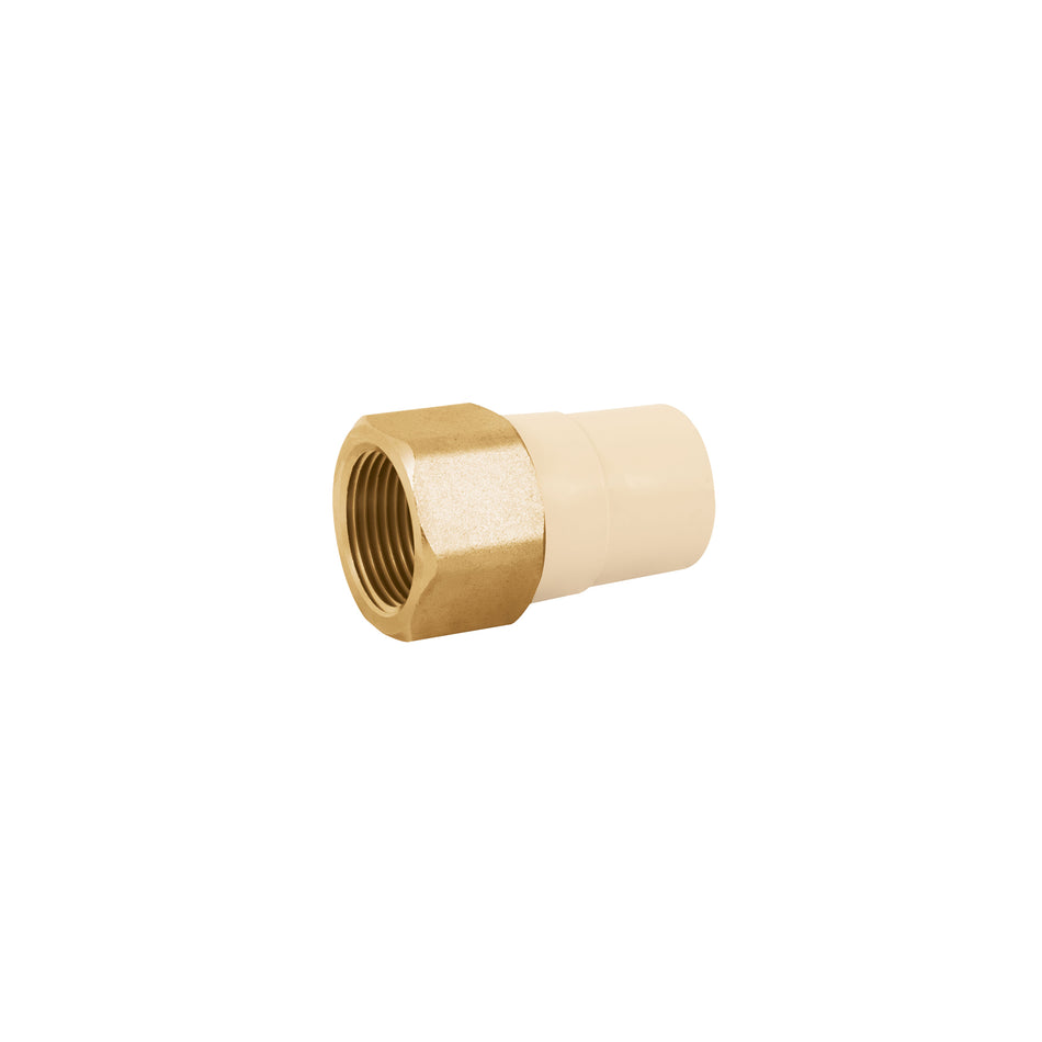 Adaptador hembra de CPVC 1' con inserto metálico, Foset Caja con 10, 45109