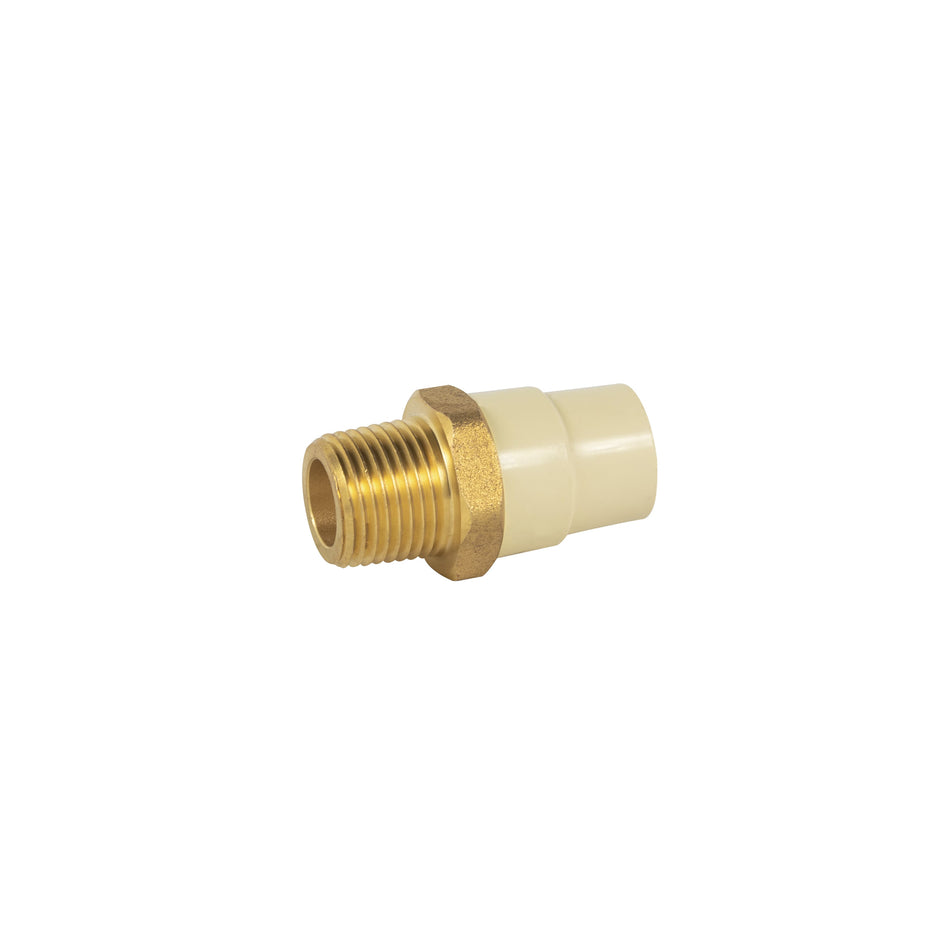 Adaptador macho de CPVC 1/2' con inserto metálico, Foset Caja con 10, 45104