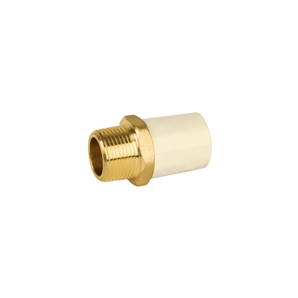 Adaptador macho de CPVC 3/4' con inserto metálico, Foset Caja con 10, 45105