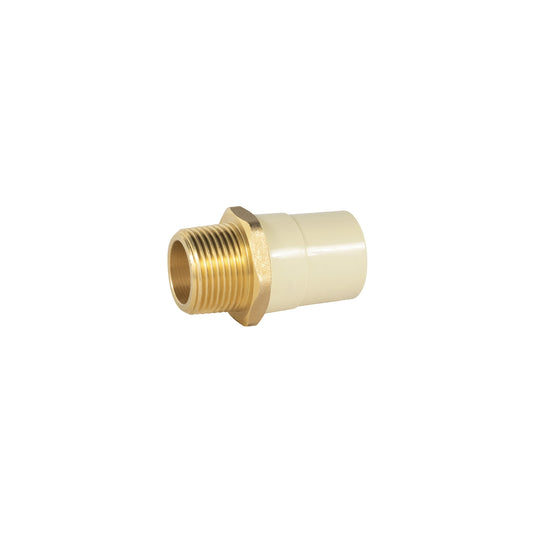 Adaptador macho de CPVC 1' con inserto metálico, Foset Caja con 10, 45106