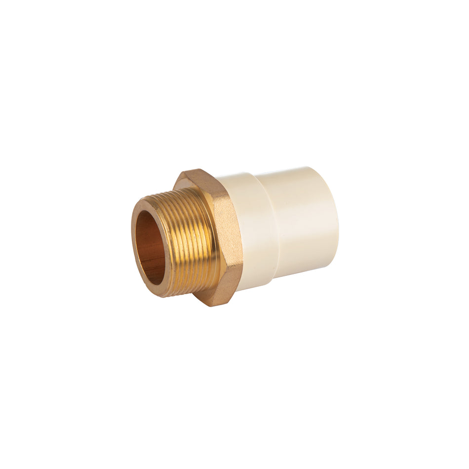 Adaptador CPVC, 1-1/2', macho inserto metálico-latón, FOSET, 44918