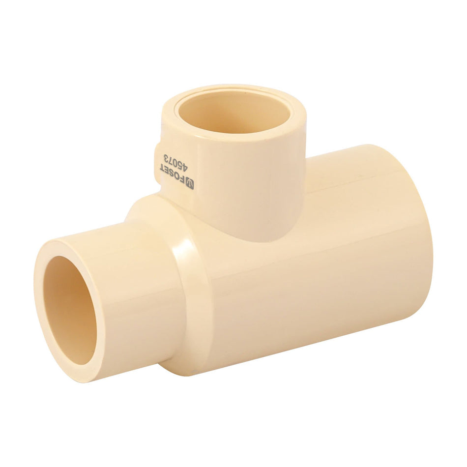 Tee reducida lateral de CPVC 3/4' x 1/2' x 1/2' , Foset Caja con 10, 45073