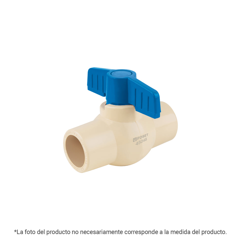 Válvula de esfera CPVC, 2', FOSET Caja con 4, 44463