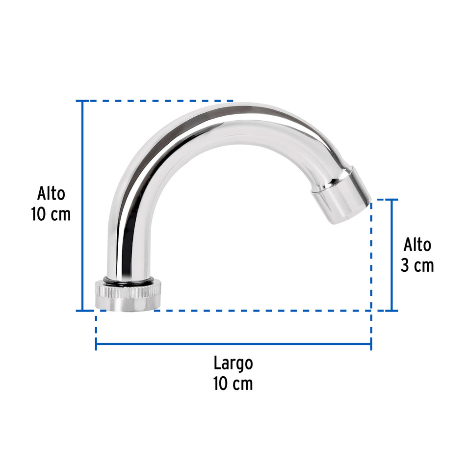 Cuello curvo para mezcladora de lavabo, cromo, Basic, 49377