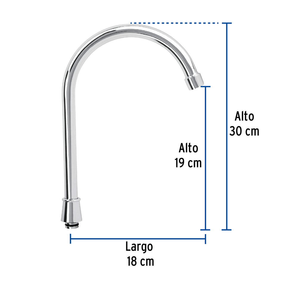 Cuello alto para mezcladora de fregadero, cromo, Basic, 48195