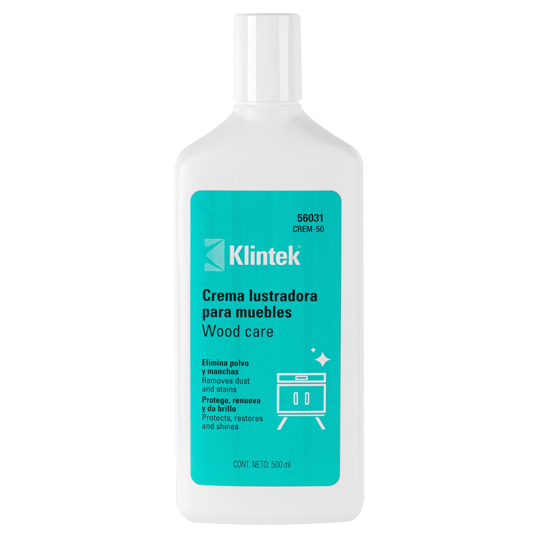 Crema lustradora para muebles, 500 ml, Klintek, 56031