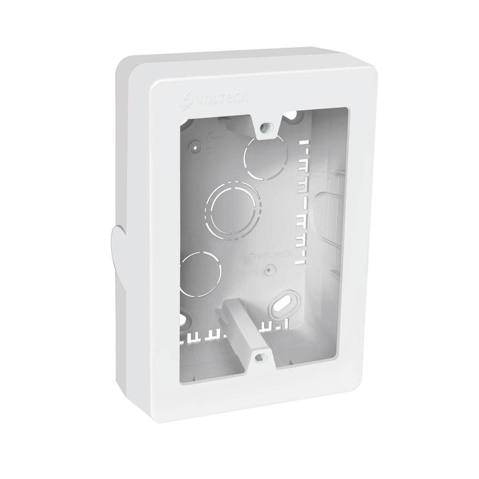 Caja de contactos para canaleta 3' x 5', blanca, Volteck Caja con 12, 40141