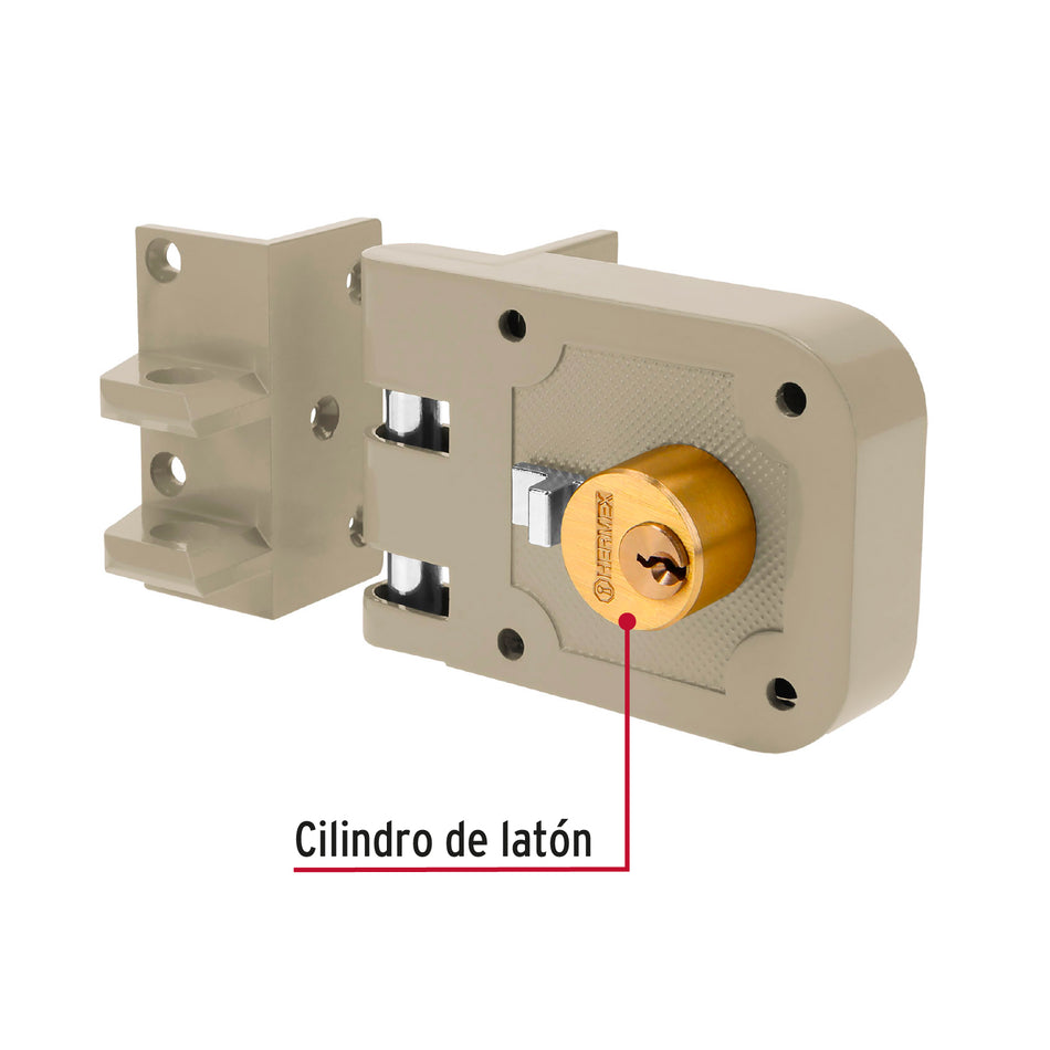 Cerradura sobreponer, puerta corrediza, clásica, izquierda Caja con 2, 43495