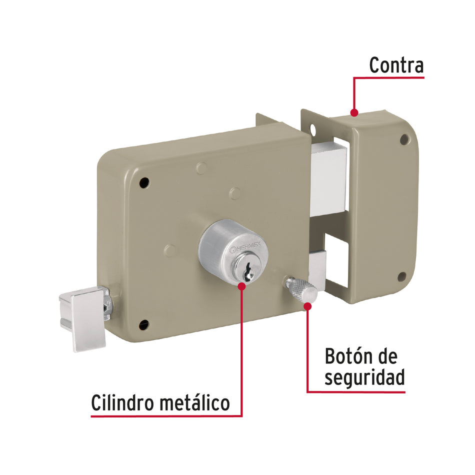 Cerradura sobreponer der instala-fácil, blíster, Basic Caja con 3, 27049