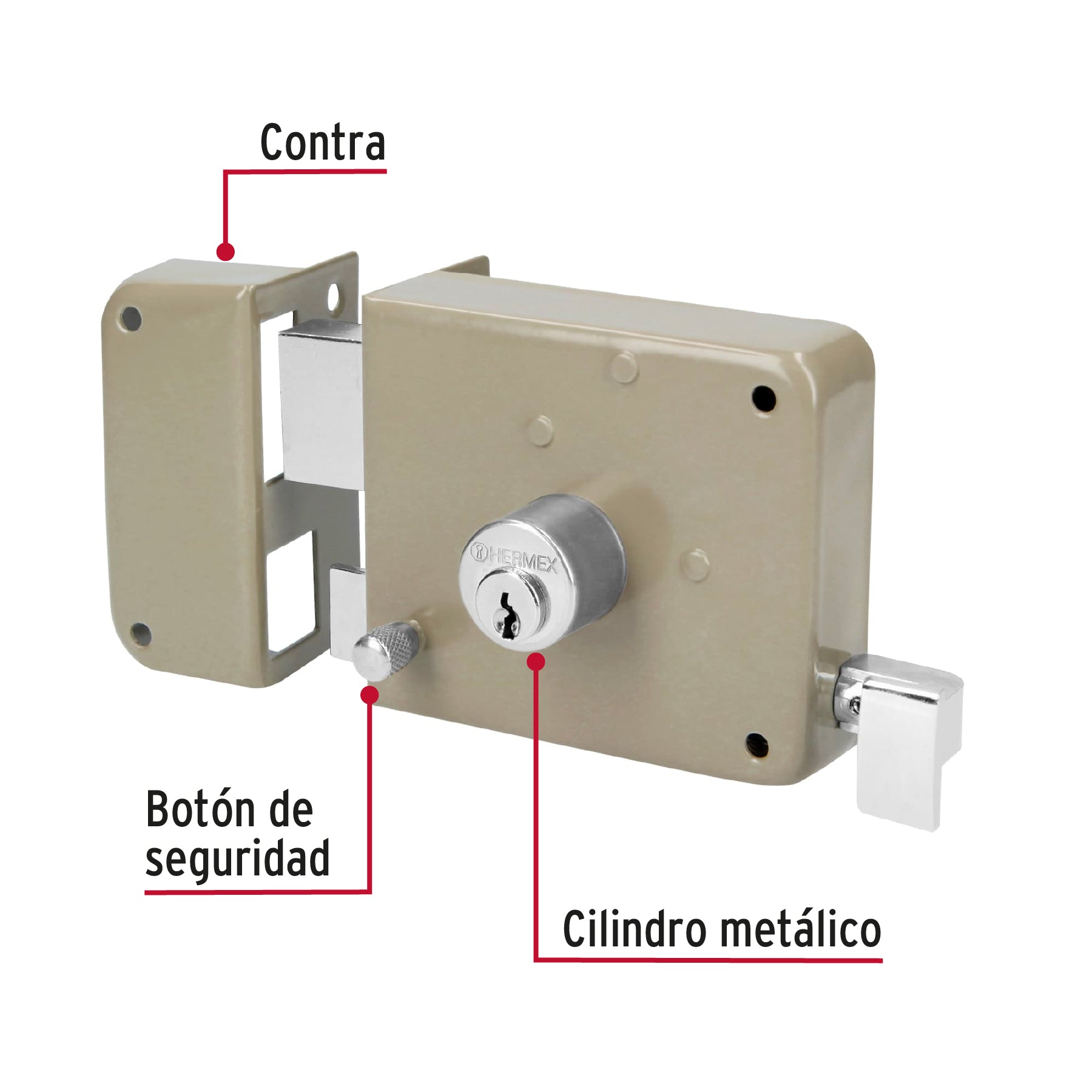 Cerradura sobreponer izq instala-fácil, blíster, Basic, 27048