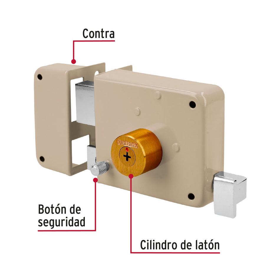 Cerradura sobreponer izquierda clásica, llave tetra, blíster Caja con 3, 43531