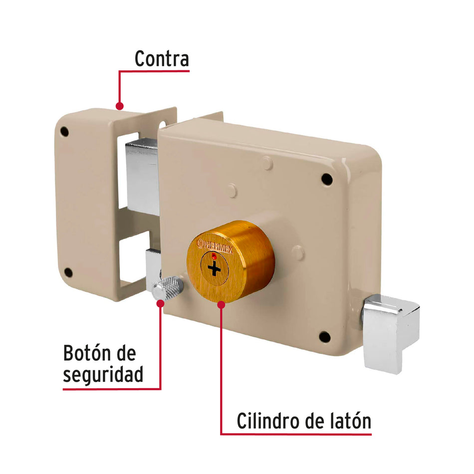 Cerradura sobreponer izquierda clásica, llave tetra, caja Caja con 3, 43530