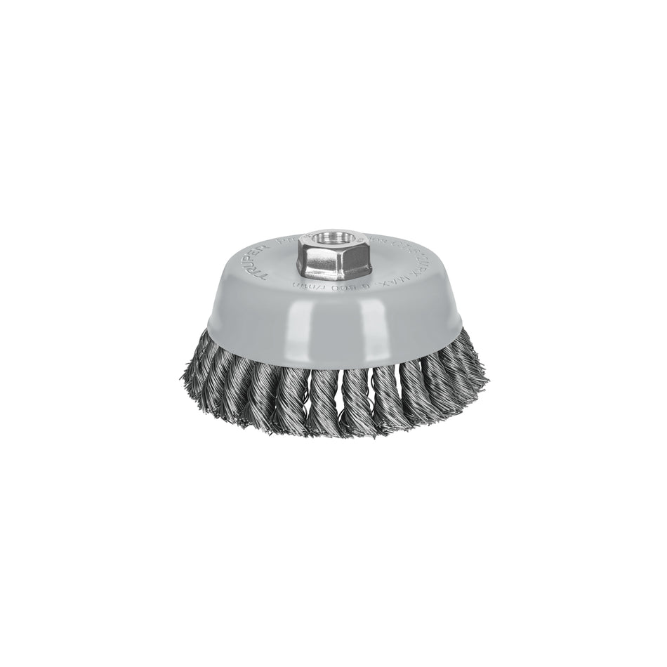 Carda copa 5' alambre trenzado grueso, Multi-rosca, Truper Caja con 4, 100856