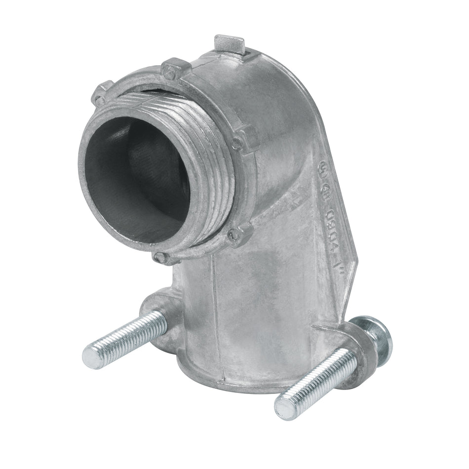 Conector curvo 1' para tubo flexible metálico, Volteck Caja con 10, 47345