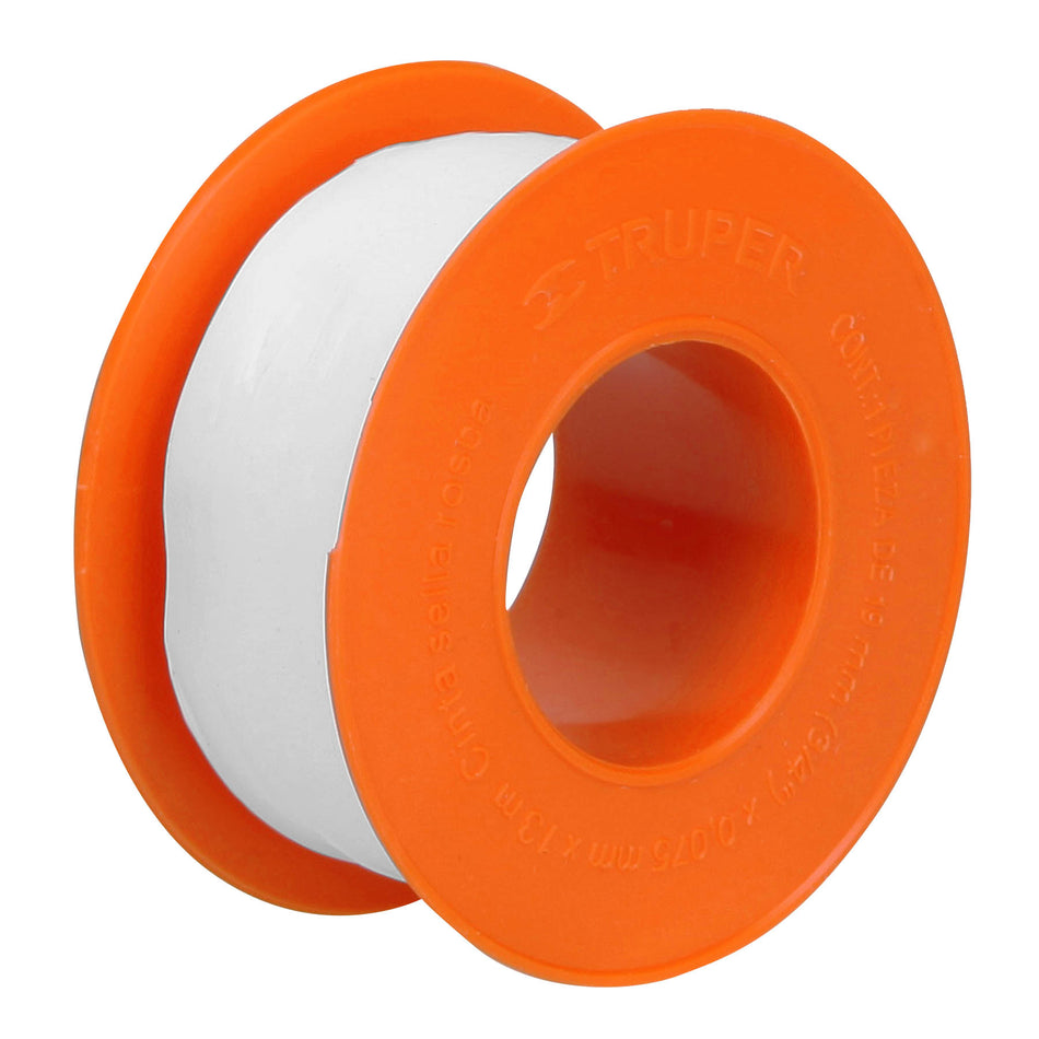 Cinta sella roscas 3/4' X 13 m de largo, uso general, Truper Caja con 10, 12513