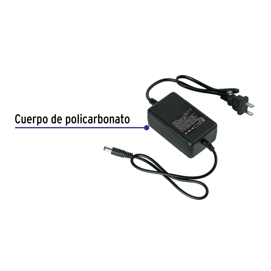 Fuente de Alimentación 12V 2A para CCTV, Volteck Caja con 4, 49784