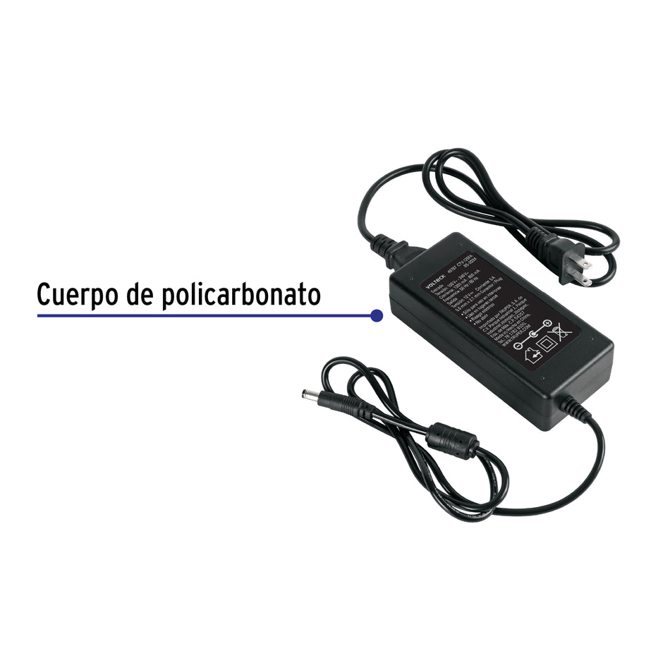 Fuente de Alimentación 12V 5A para CCTV, Volteck, 49787