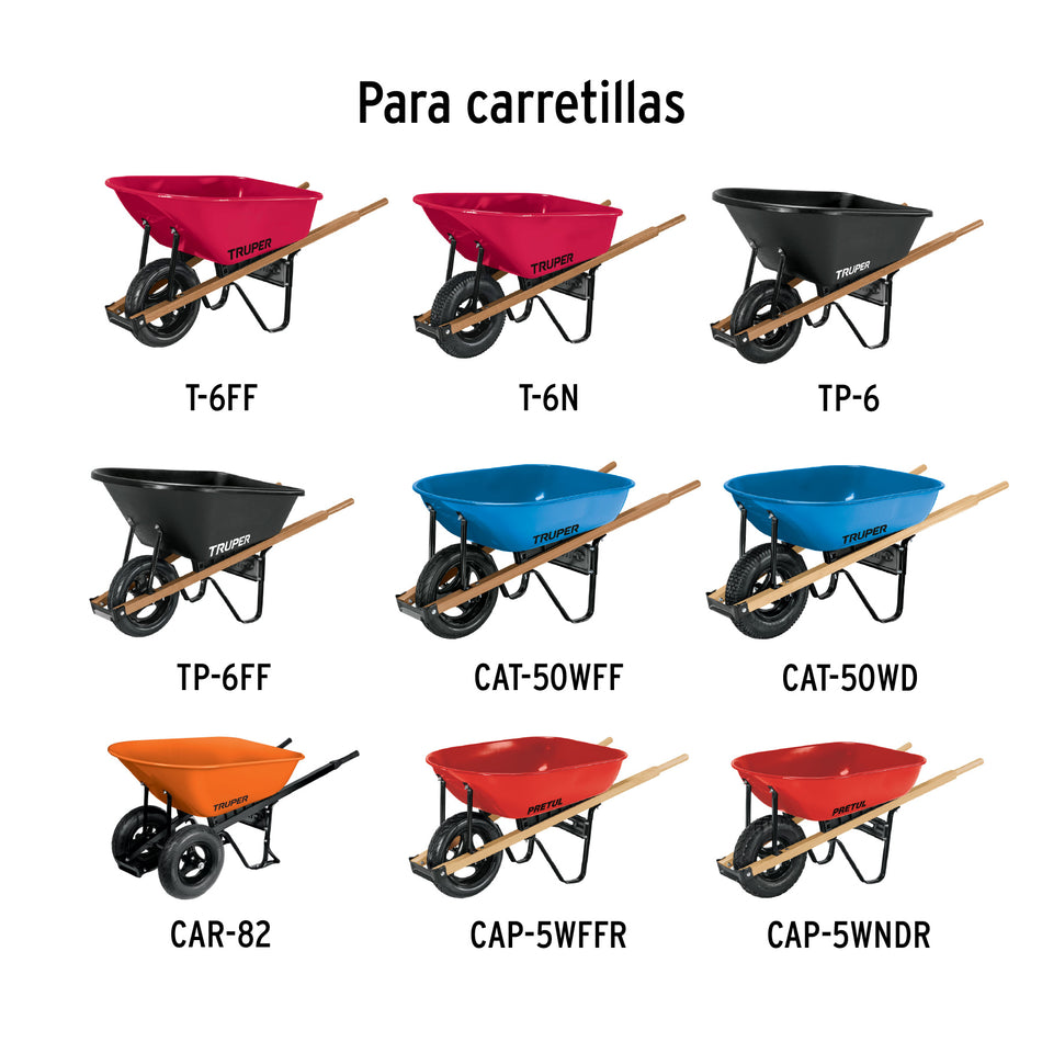 Cuña plástica para carretillas CAR-82, T6-N y T-6FF, Truper Caja con 6, 100180