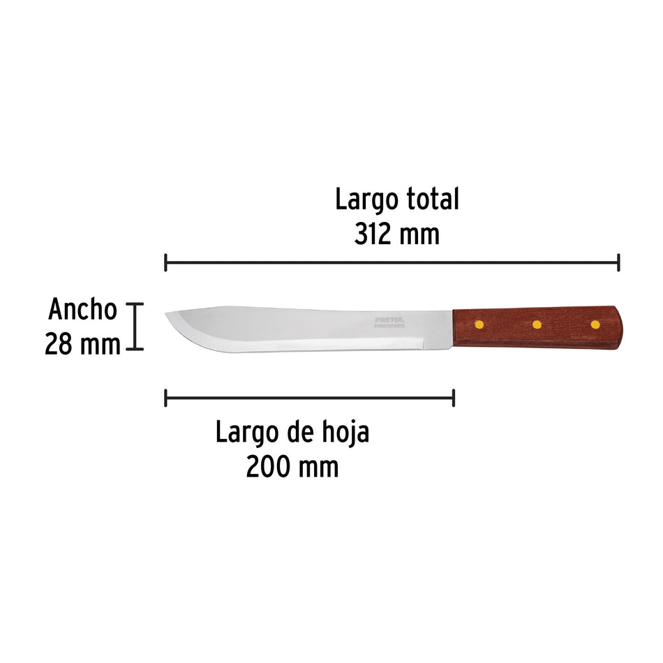 Cuchillo cebollero 8' mango de madera, Pretul Caja con 6, 23078