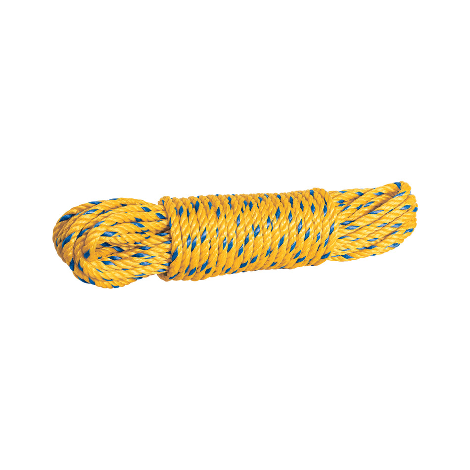 Madeja de cuerda amarilla de polipropileno 6mm, 15m, FIERO Caja con 5, 40963