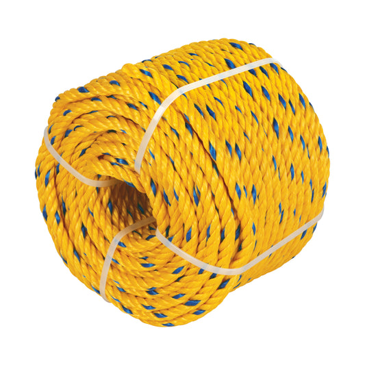 Kilo de cuerda amarilla de polipropileno 8 mm, rollo 1kg Caja con 6, 40185