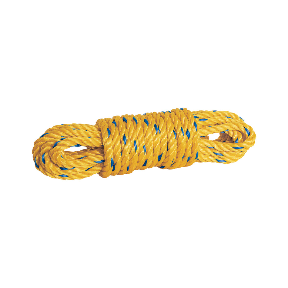 Madeja de cuerda amarilla de polipropileno 10mm, 8m, FIERO Caja con 5, 40965