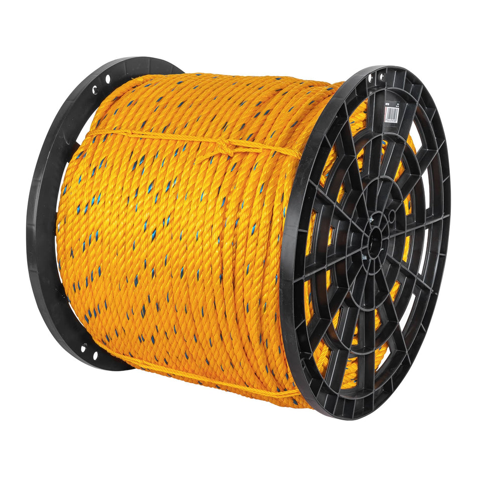 Metro de cuerda amarilla de polipropileno 13mm, carrete 390m Caja con 390, 40179