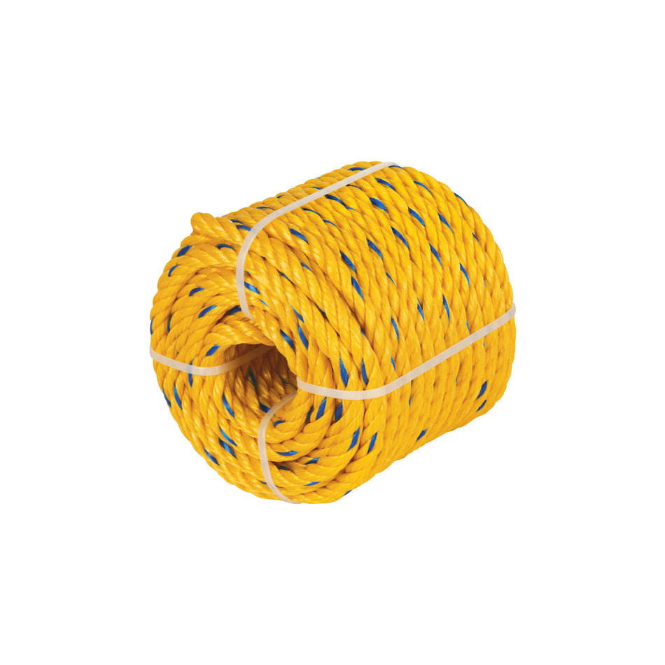 Metro cuerda amarilla de polipropileno 16mm, rollo 9m Caja con 6m, 40993