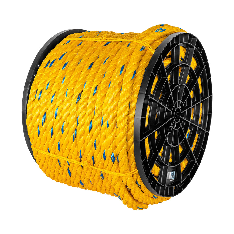 Kilo de cuerda amarilla de polipropileno 25mm, carrete 30kg Caja con 30, 44473