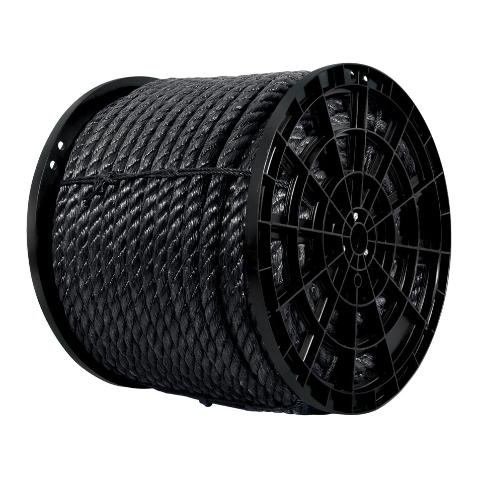 Kilo de cuerda negra de polipropileno 25 mm, carrete 30kg Caja con 30, 40770