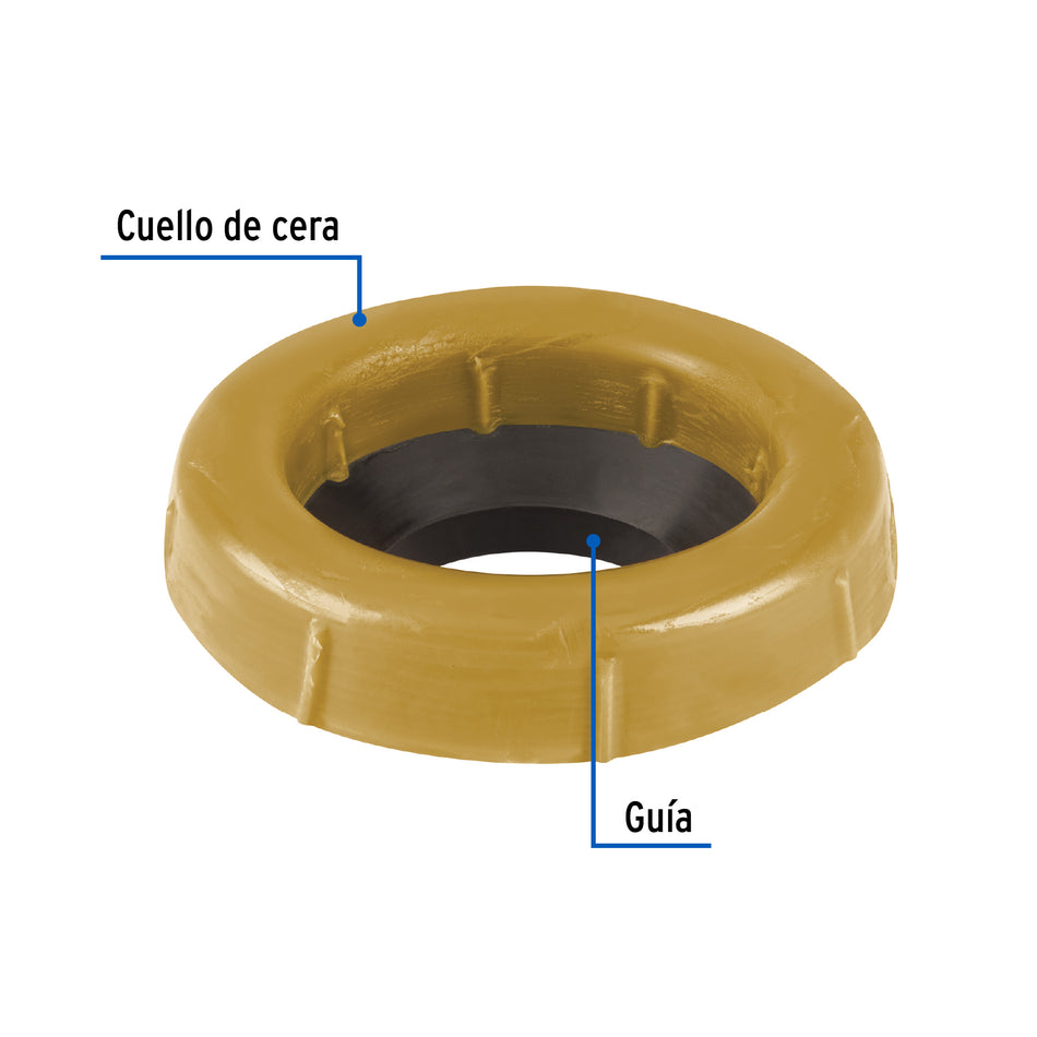 Cuello de cera con guía para WC, robusto, 250 g, Foset Caja con 6, 46235