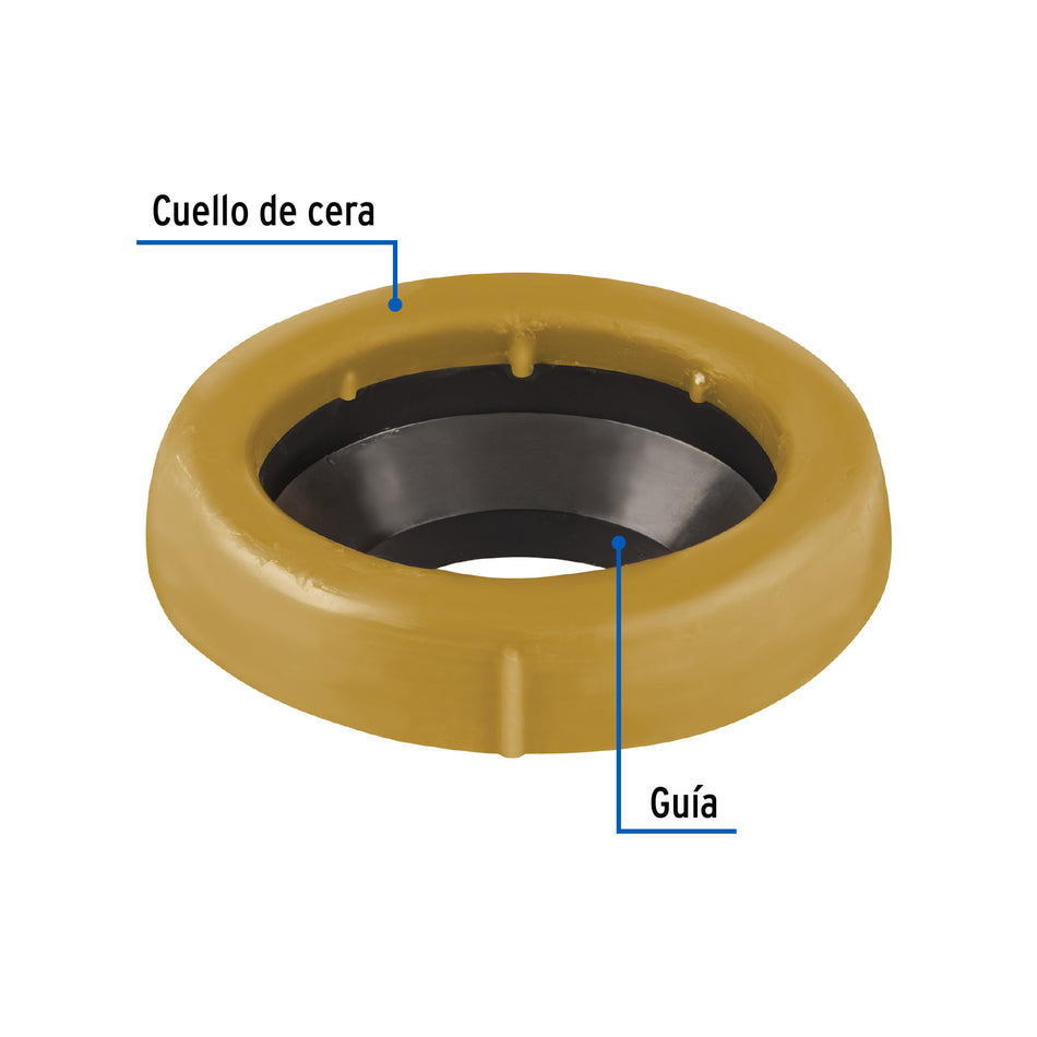 Cuello de cera con guía para WC, 170 g, Foset Caja con 6, 49358
