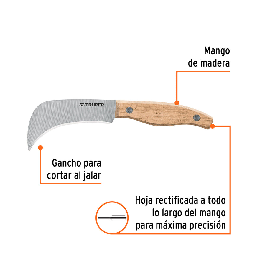 Cuchillo 7' para linóleo, Truper Caja con 6, 17002