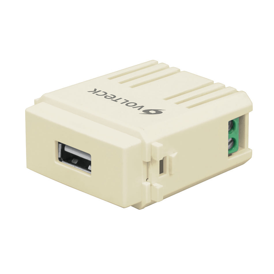 Módulo puerto USB, línea Italiana, color marfil, Volteck Caja con 3, 48108