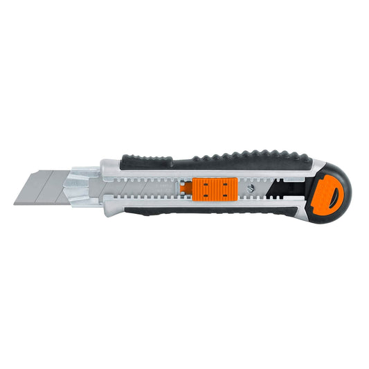 Cutter 25 mm trabajo pesado c/alma metálica y grip, Expert Caja con 6, 17902