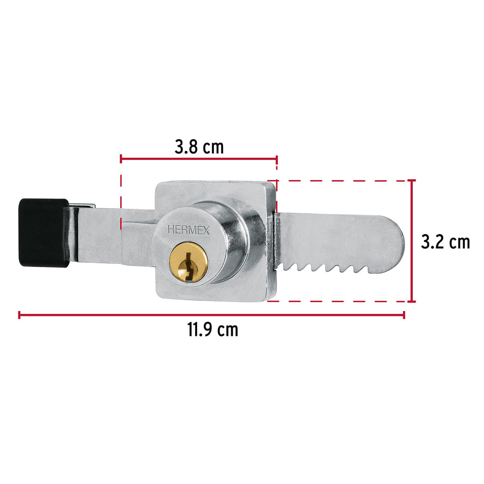 Cerradura para vitrina, Hermex Caja con 6, 43535