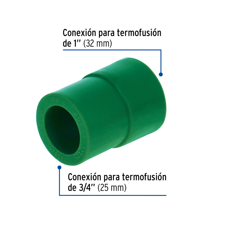 Reducción de PPR 1' x 3/4', Foset Caja con 10, 49824