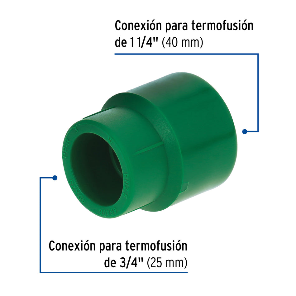 Reducción de PPR 1-1/4' x 3/4', Foset Caja con 4, 45468