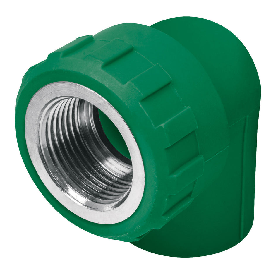 Codo 90° PPR, 1/2', rosca hembra con inserto metálico, Foset Caja con 10, 49861
