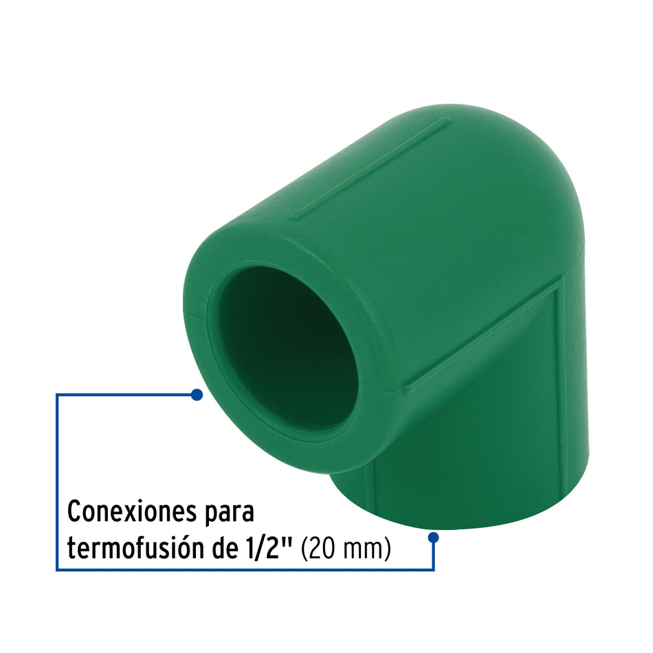 Codo 90° PPR, 1/2', Foset Caja con 40, 49849