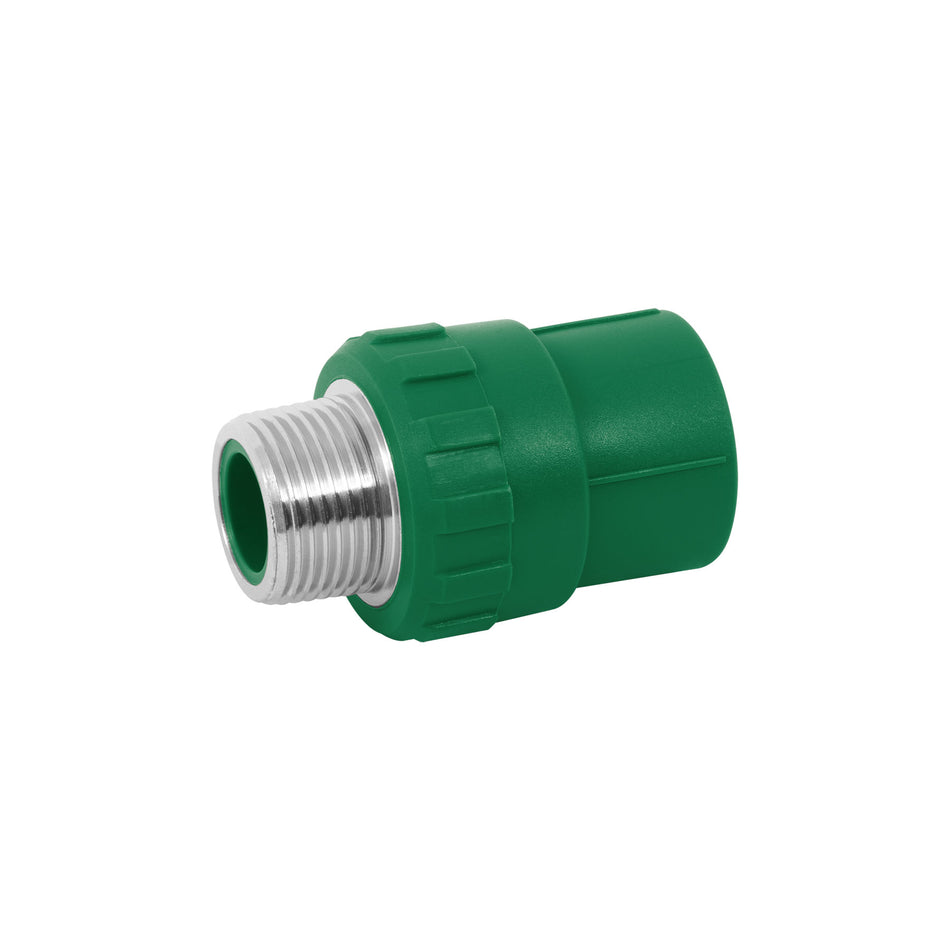 Adaptador PPR 1/2' macho con inserto metálico, Foset Caja con 10, 49879