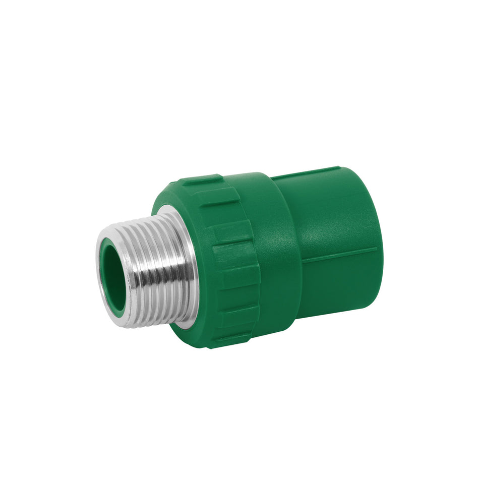 Adaptador PPR 3/4' macho con inserto metálico, Foset Caja con 10, 49880
