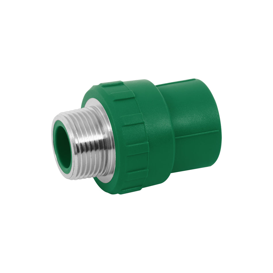 Adaptador PPR 1' macho con inserto metálico, Foset Caja con 10, 49881
