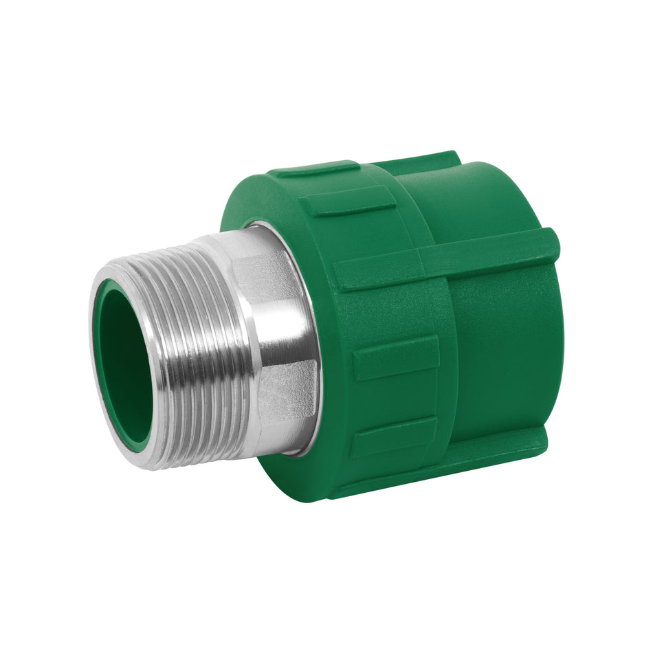 Adaptador PPR 1-1/2' macho con inserto metálico, Foset Caja con 4, 45451