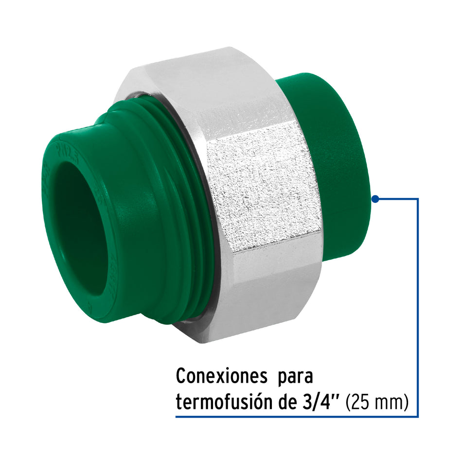 Tuerca unión PPR, tuerca latón, 3/4', Foset Caja con 10, 49811