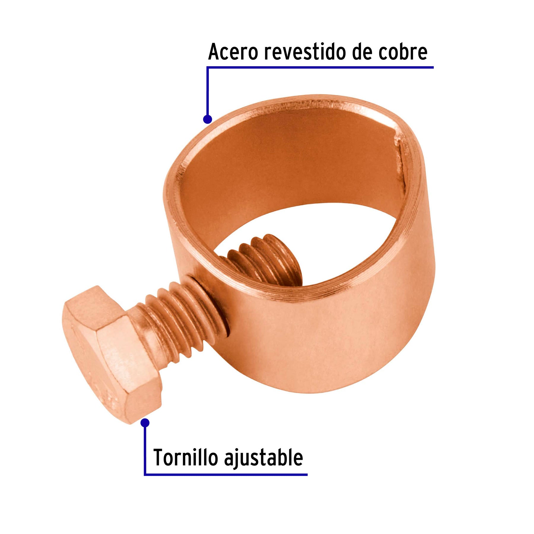 Conector para varilla a tierra, Volteck, 46125