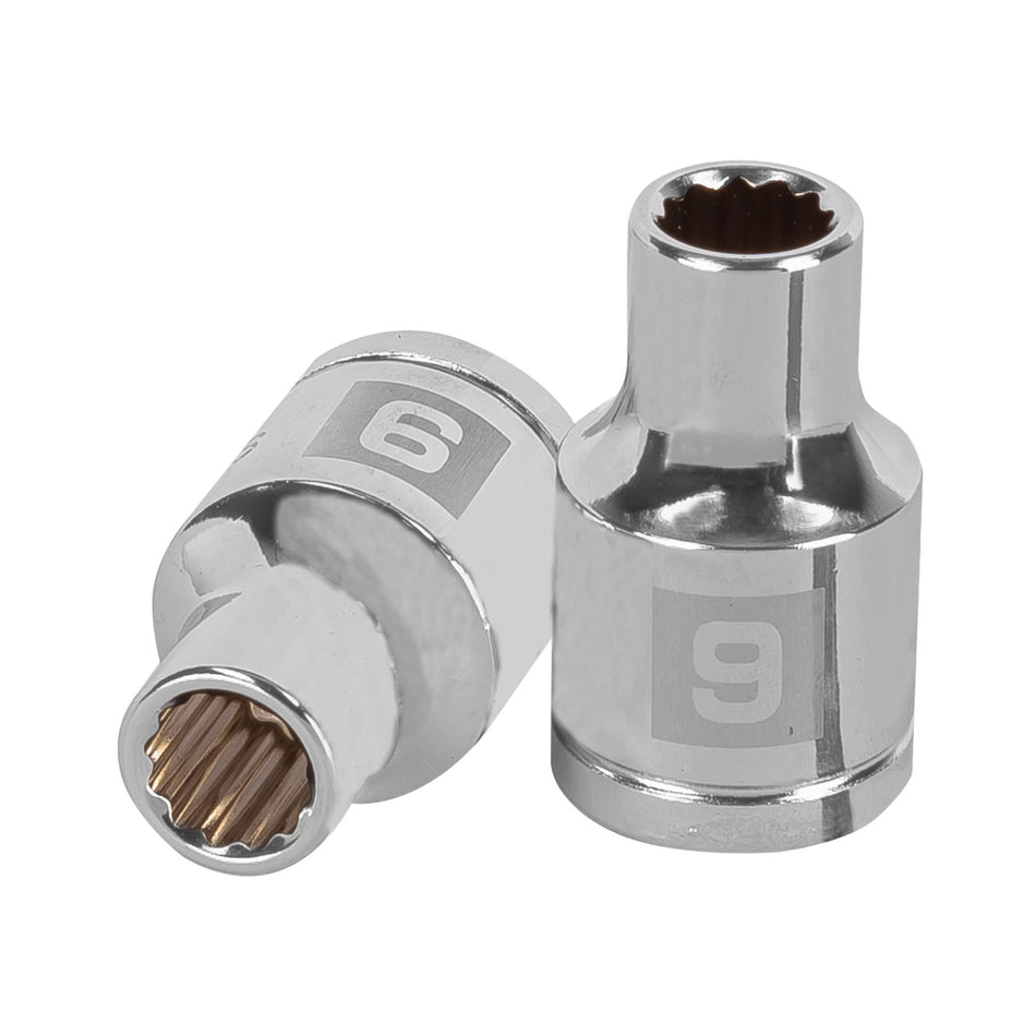 Dado de 9 mm, 12 puntas, cuadro 1/2', Truper Caja con 6, 13523