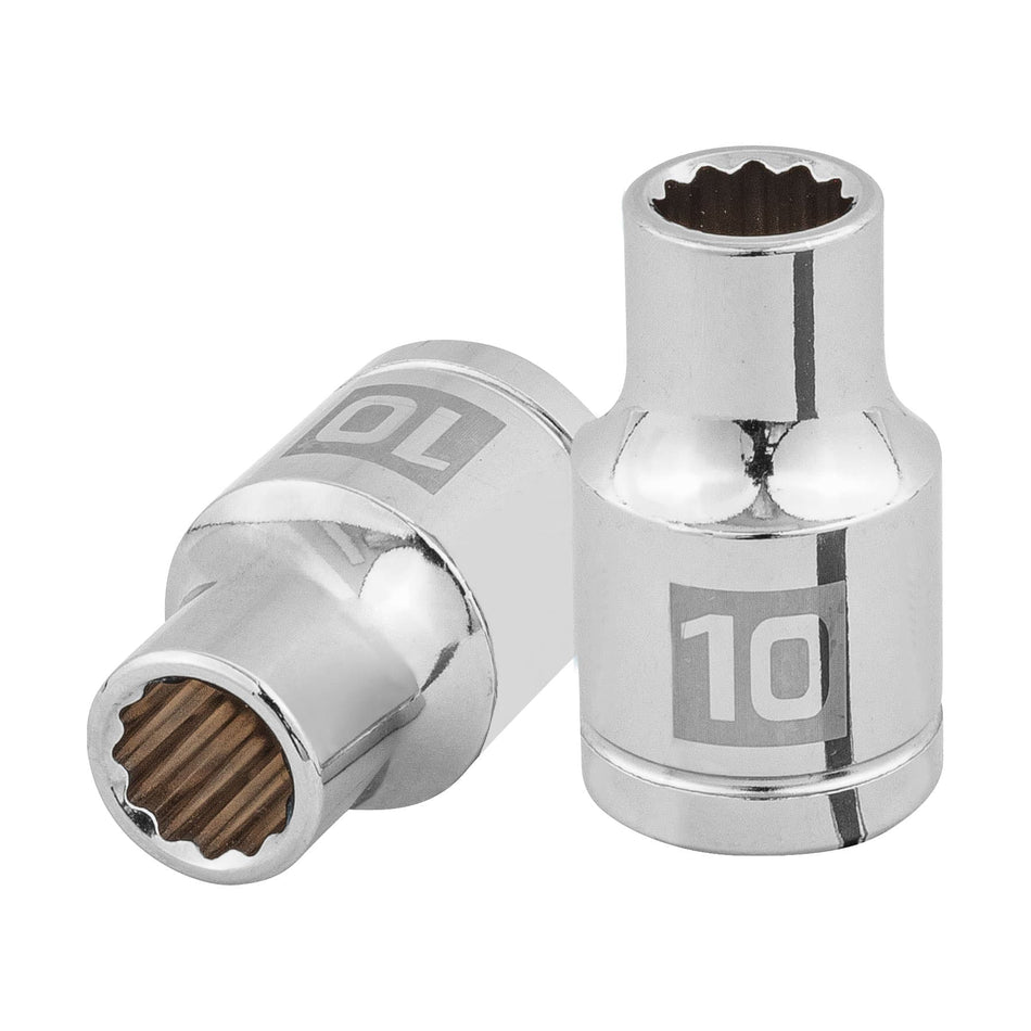 Dado de 10 mm, 12 puntas, cuadro 1/2', Truper Caja con 6, 13524