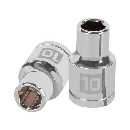 Dado de 10 mm, 6 puntas, cuadro 1/2', Truper Caja con 6, 13260